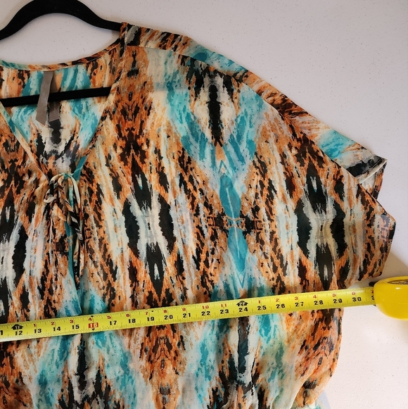 Penningtons Swim Cover-Up Sheer Top Beach Plus Size 4X Lightweight Tie-Dye - Picture 6 of 6